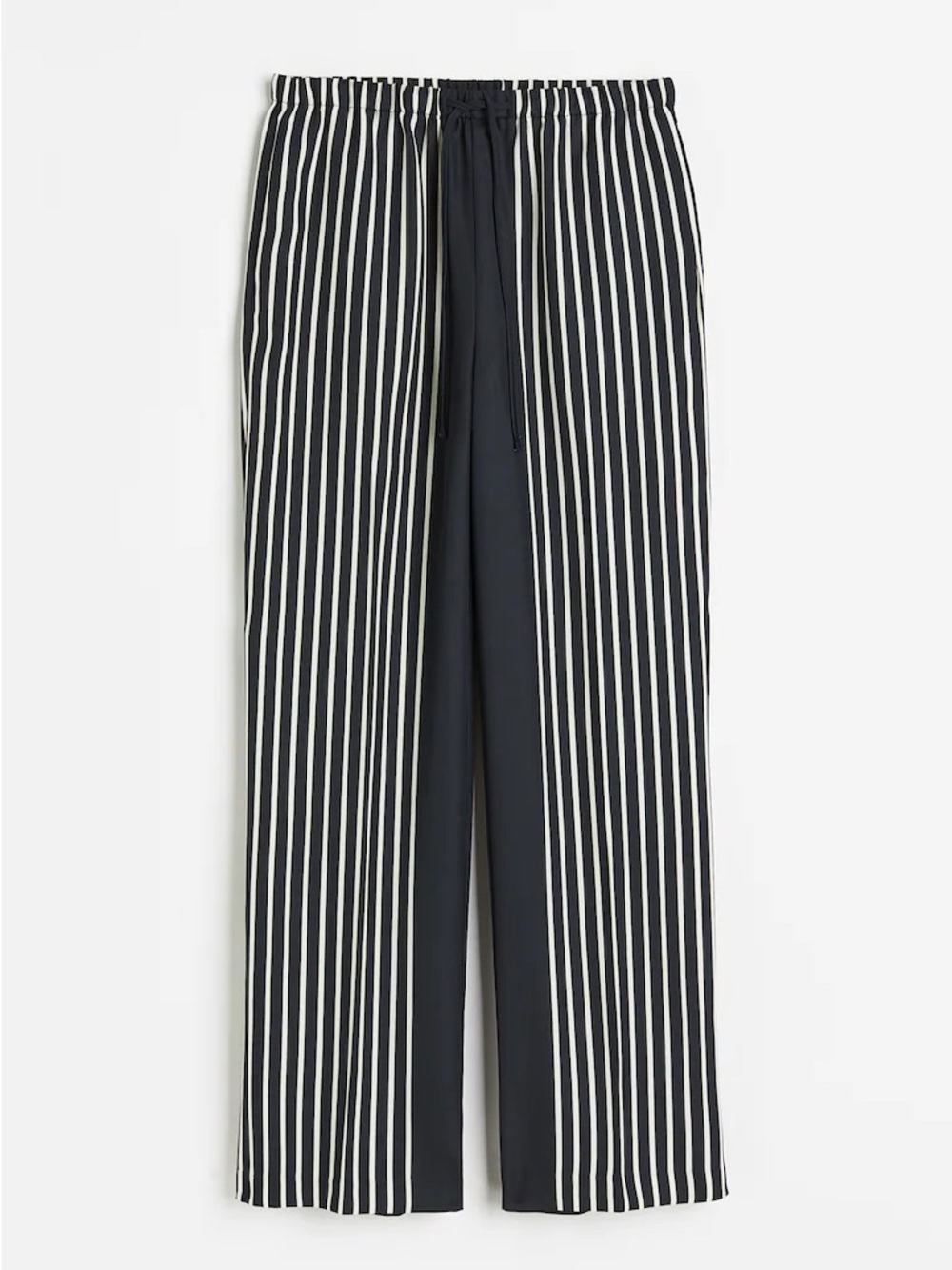 H&M Navy striped wide trousers